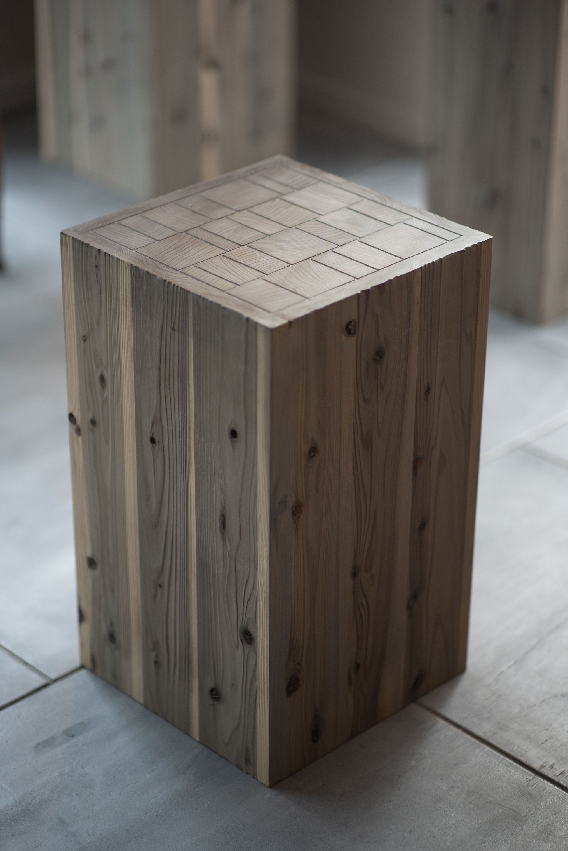 Japanese cedar pedestal -monolith-